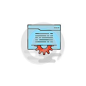 Flat Folder setting Icon. Vector