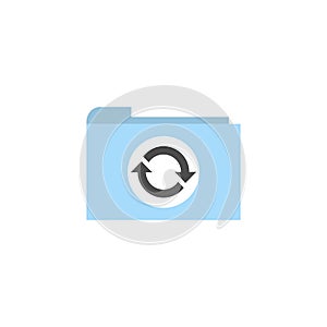 Flat folder synchronization icon vector