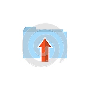 Flat folder upload icon vector