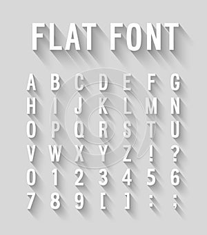 Flat font with long shadow effect.