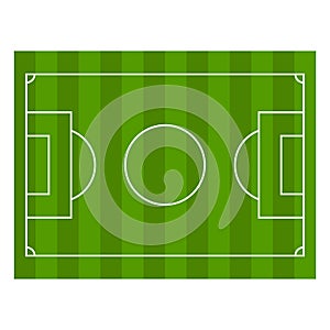 Flat Football Soccer Ground Pitch Vector Illustration Top view Football Soccer Ground Icon