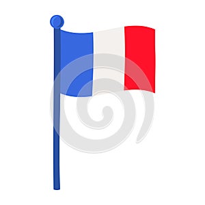 Flat France Flag Stripes Icon For Holiday Event Illustration