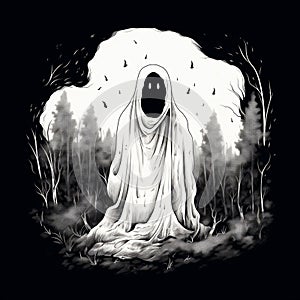 Flat Funny Ghosts Light-Hearted Halloween photo