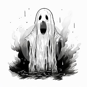 Flat Funny Ghosts Light-Hearted Halloween photo