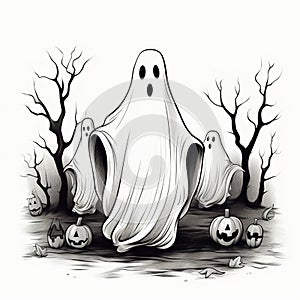 Flat Funny Ghosts Light-Hearted Modern Haunts