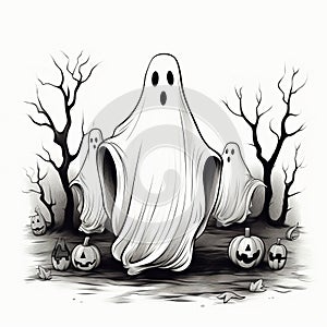 Flat Funny Ghosts Light-Hearted Modern Haunts photo