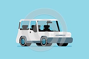 Flat future car vector isolated on color background