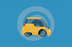 Flat future car vector isolated on color background
