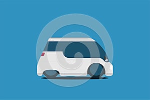 Flat future car vector isolated on color background