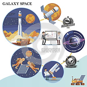 Flat Galaxy Space Colorful Template