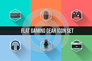 Flat Gaming Gear Icon Set