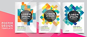 Flat geometric covers design. Colorful modernism. Simple shapes composition. Futuristic patterns. photo