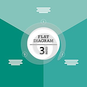 Flat geometric diagram template for your business presentation with text areas and icons.