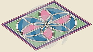 Flat Geometric Floor Pattern, Modern Interior Design, Abstract Texture, vector design Generative AI