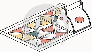 Flat Geometric Patterned Floor Mat or Rug, vector design Generative AI