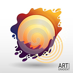 Modern abstract vector banner. Colorful trendy gradients and soft color tones. Form of liquid and spray. Vector sphere