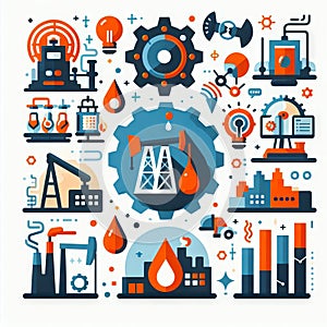 Oil and Gas flat glyph 2D infograms photo