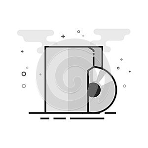 Flat Grayscale Icon - Audio file