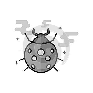 Flat Grayscale Icon - Bug