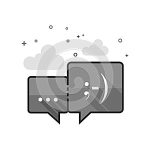 Flat Grayscale Icon - Chat bubbles