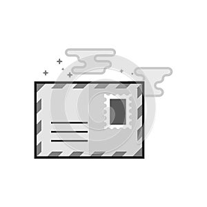 Flat Grayscale Icon - Email