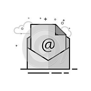 Flat Grayscale Icon - Email