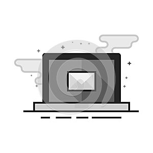 Flat Grayscale Icon - Email