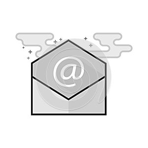 Flat Grayscale Icon - Email