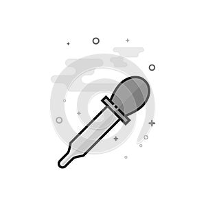 Flat Grayscale Icon - Eyedropper