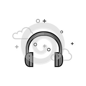 Flat Grayscale Icon - Headset Audio