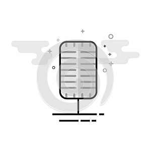 Flat Grayscale Icon - Microphone