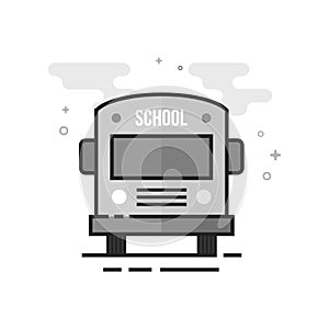 Flat Grayscale Icon - School bus
