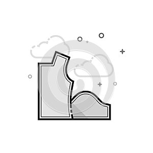 Flat Grayscale Icon - Sewing pattern