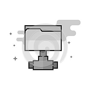 Flat Grayscale Icon - Shared folder