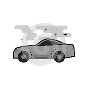 Flat Grayscale Icon - Sport car