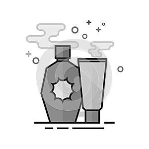 Flat Grayscale Icon - Tanning lotions