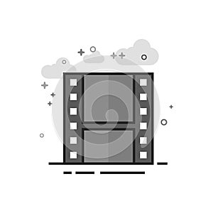 Flat Grayscale Icon - Video file