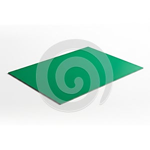 Flat Green Rectangular Surface with Subtle Shadow on White Background rectangle plane