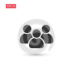 Flat Group of People Icon Vector Symbol 2