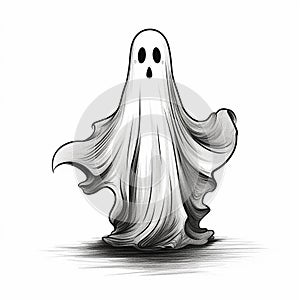 Flat Halloween Ghost Art Contemporary Charm