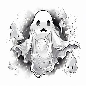 Flat Halloween Ghost Sketch