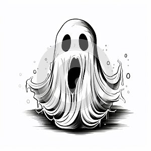 Flat Halloween Ghost Sketch
