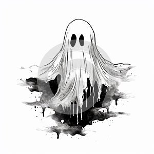 Flat Halloween Ghosts Minimalistic Haunts