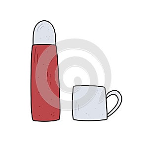 Vector hand drawn flat colourful illustration