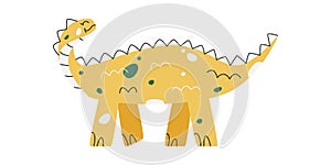 Flat hand drawn vector illustration of scelidosaurus dinosaur