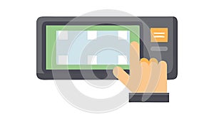 Flat Hand Tablet Screen Icon Vector Interaction, vector design Generative AI