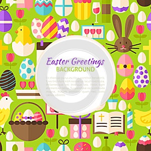 Flat Happy Easter Vector Pattern Background