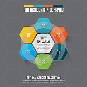 Flat Hexagon Infographic