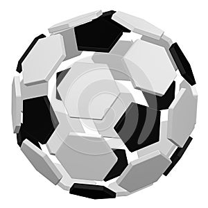 Flat hexagonal and pentagonal plates as soccer ball.