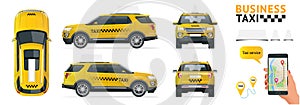 Flat high quality city service transport icon set. Car taxi. Build your own world web infographic collection. Taxi